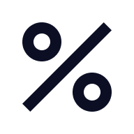 Icon of a percentage sign.